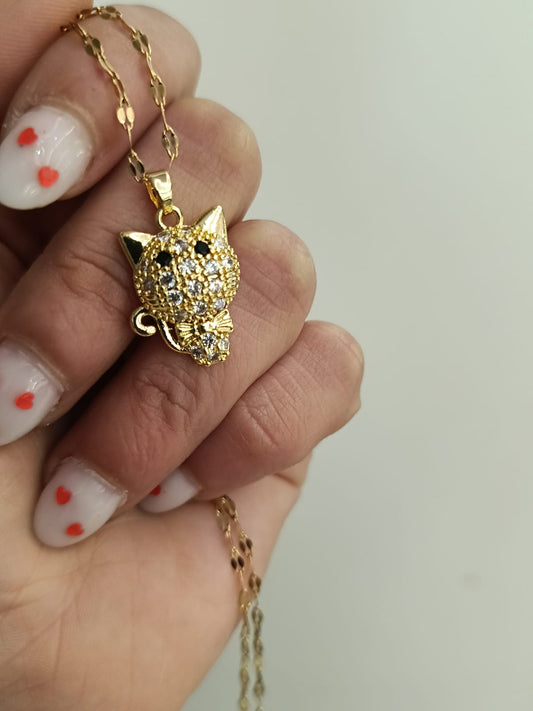 Collana gattino zirconato