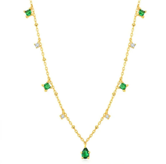 Collana gocce verdi