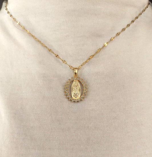 Collana madonnina zirconata
