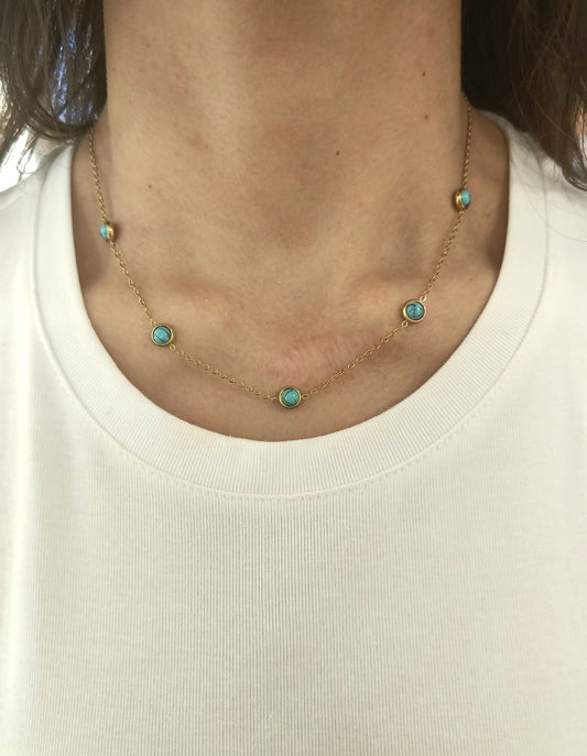 Collana mini turchese
