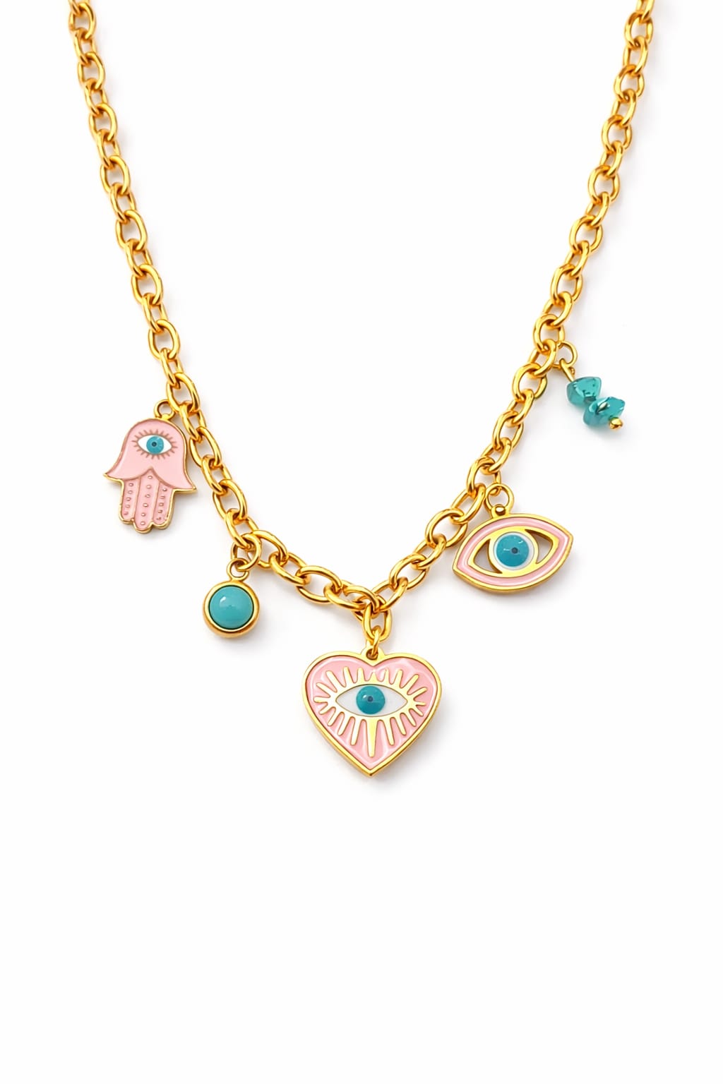 Collana occhio rosa