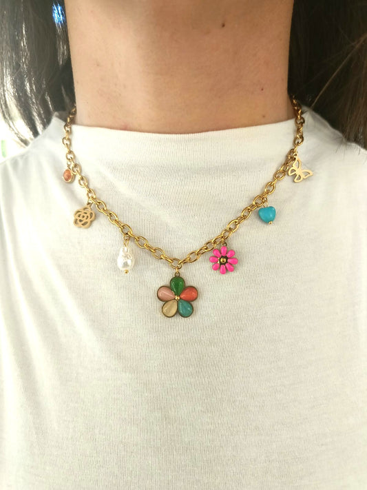 Collana petali colorati