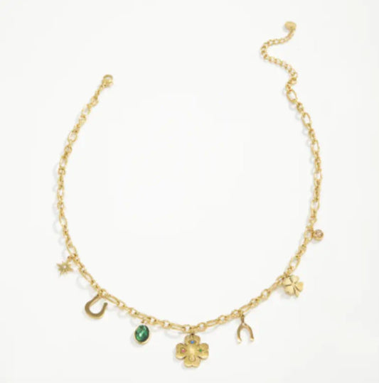 Collana quadrifoglio multicolor