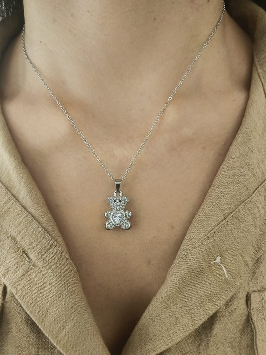 Collana teddyno zirconato