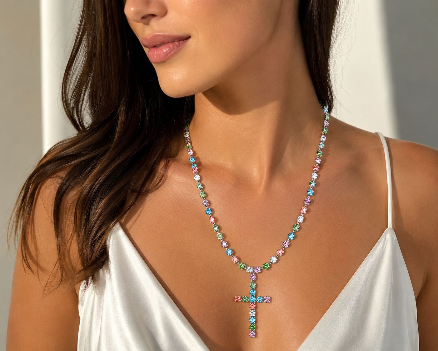 Collana Tennis Croce Luxury