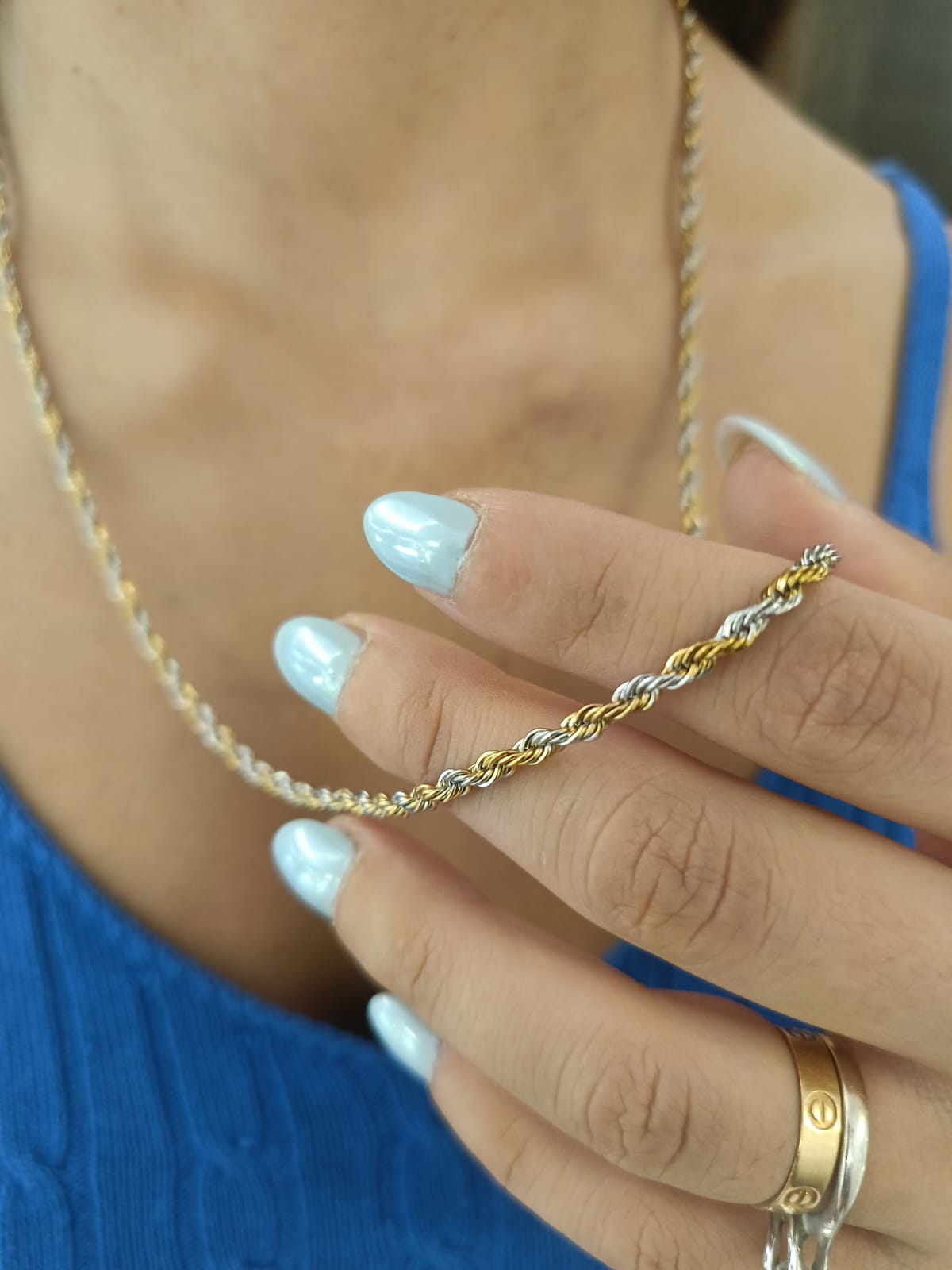 Collana torchon 3 mm bicolore