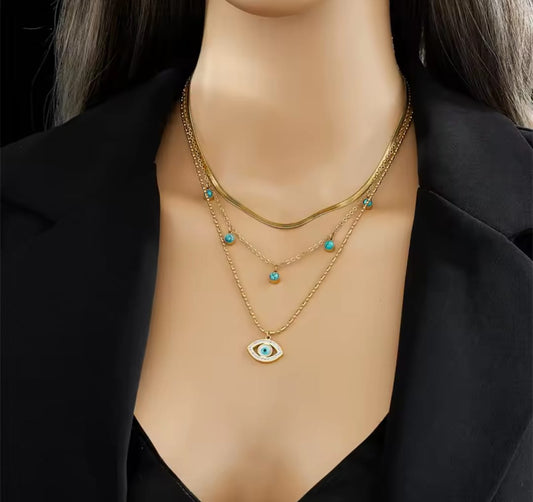 Collana tripla occhio dolce