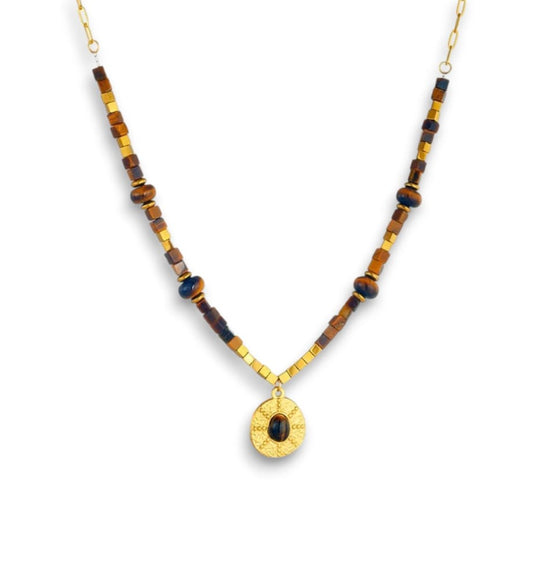 Collana cleopatra con occhio di tigre