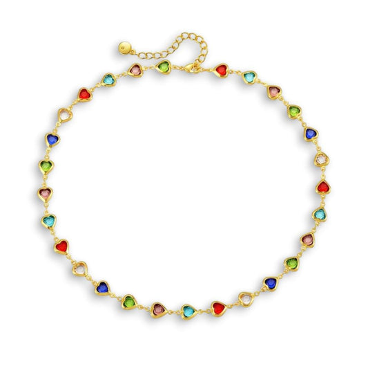 Collana cuoricini multicolor