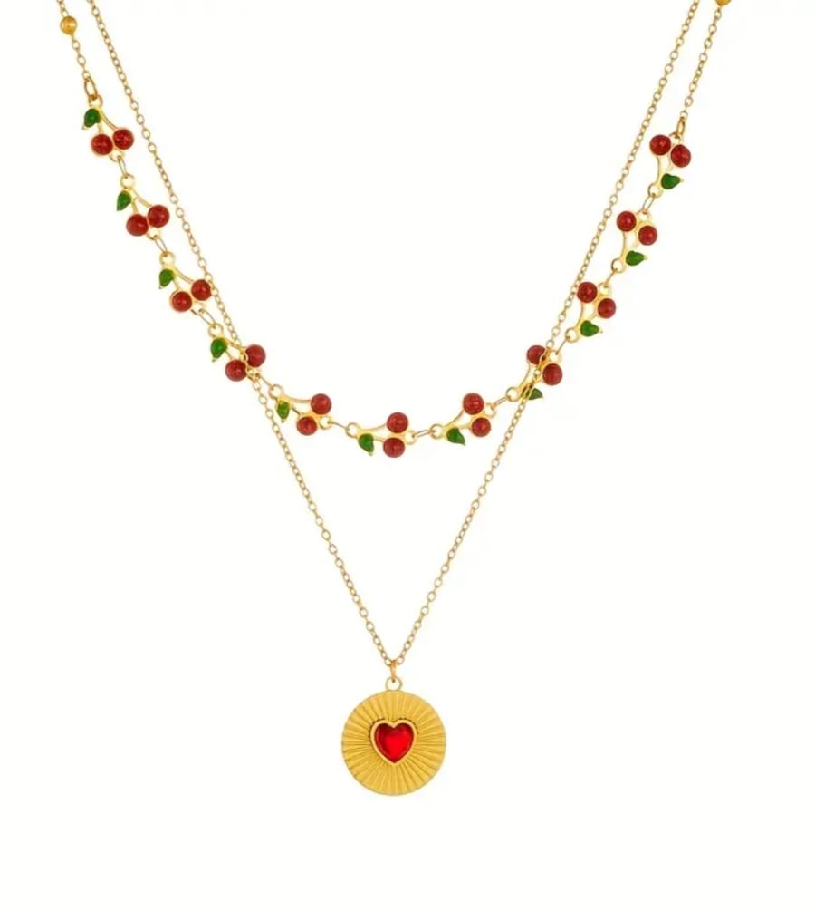 Collana doppia ciliegie