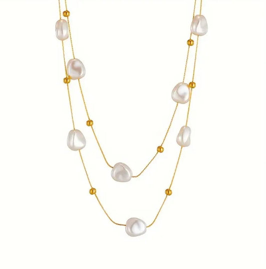 Collana doppio filo di perle