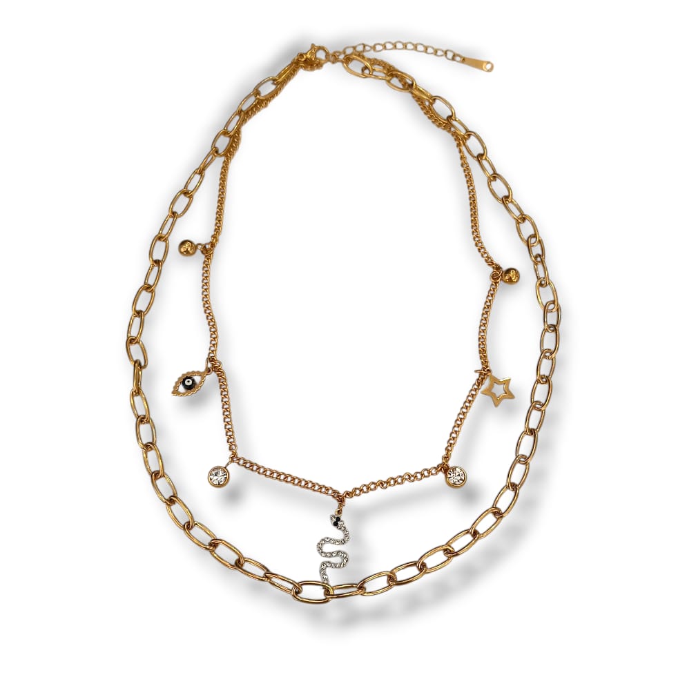 Collana double snake gold