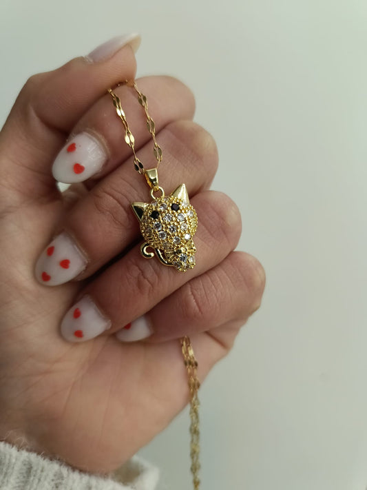 Collana gattino zirconato