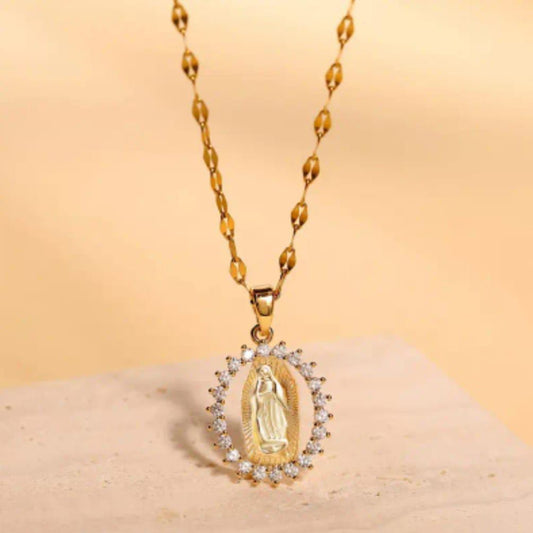 Collana madonnina zirconata