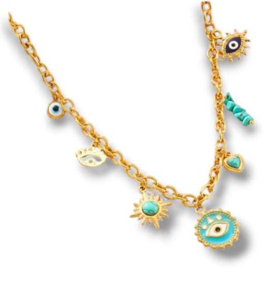 Collana amuleto turchese