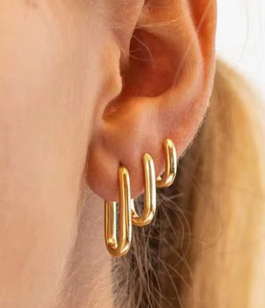 Coppia di cerchietti long square gold