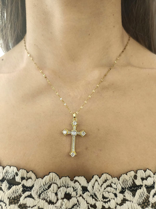 Collana croce zirconia