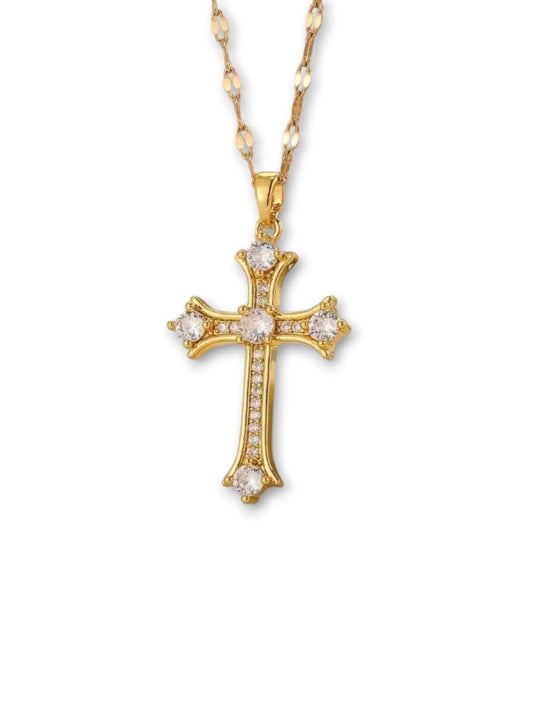 Collana croce zirconia