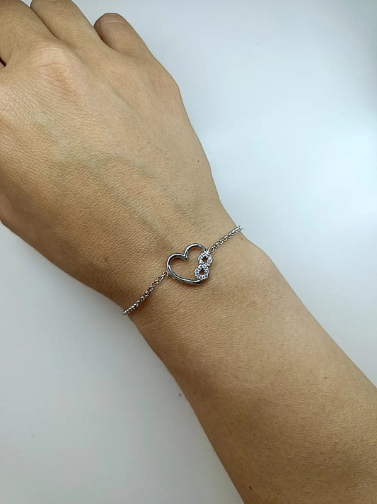 BRACCIALE CUORE-INFINITO ARGENTO