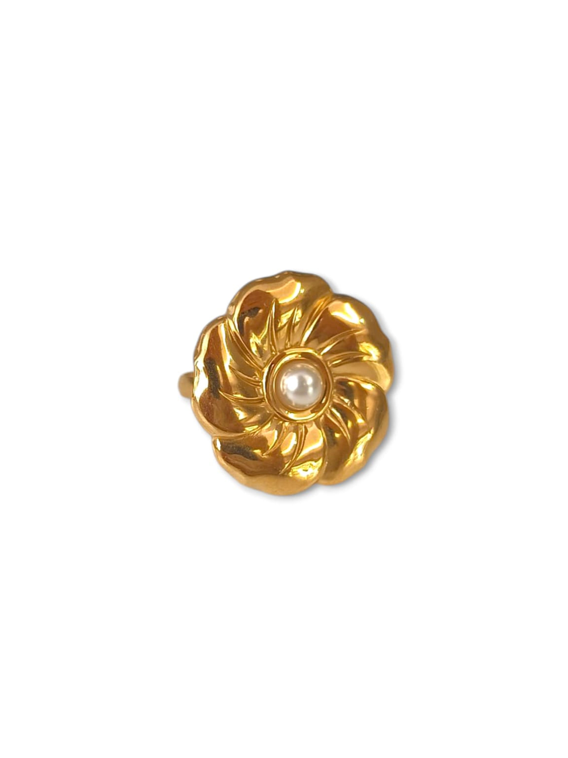Anello fiore perlato
