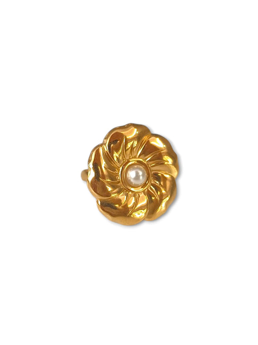 Anello fiore perlato