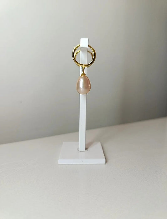 HOOPS PERLA ROSA PLACCATI ORO