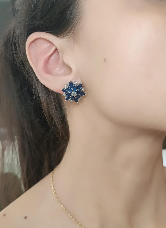 Coppia di orecchini flower blu