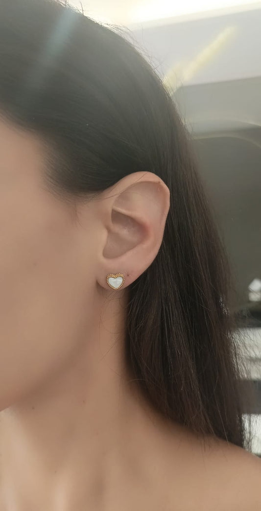 Orecchini cuore perlato