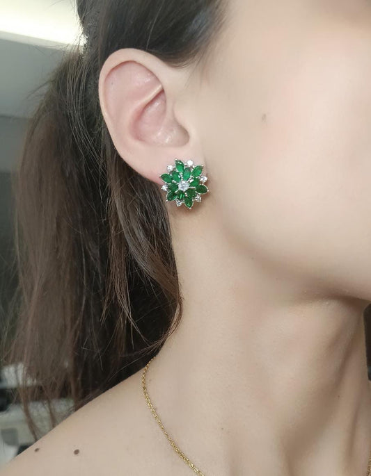 Coppia di orecchini flower green