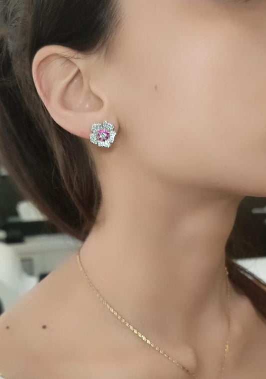 Coppia di orecchini rose luxury