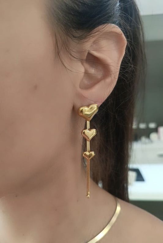 Orecchini snake 3 cuori