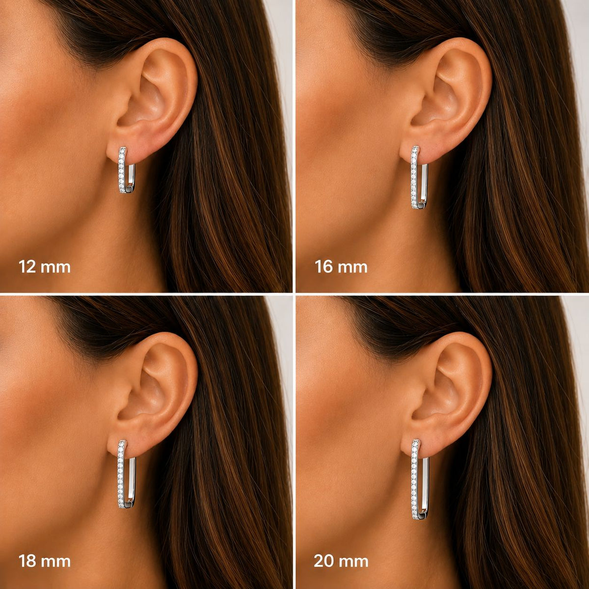 Coppia di cerchietti long square strass