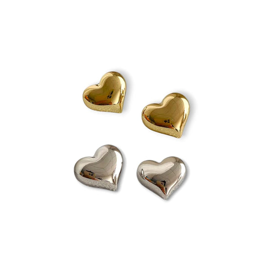 Orecchini cuore bombato
