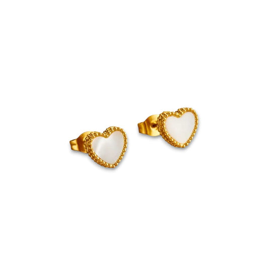 Orecchini cuore perlato