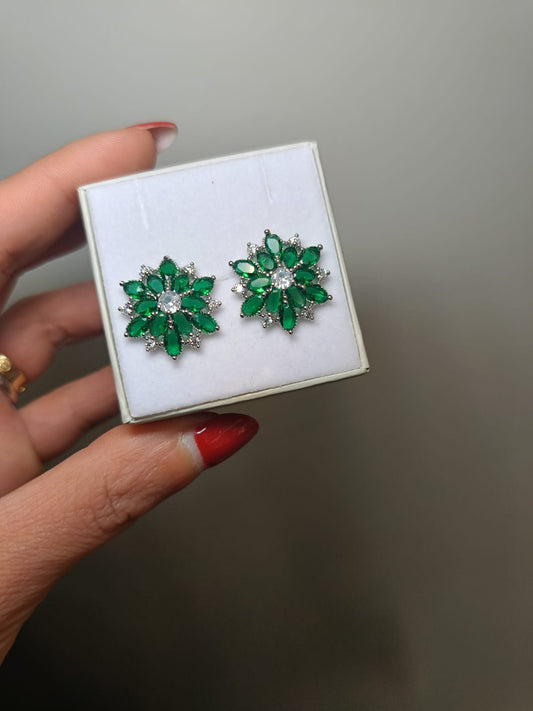 Coppia di orecchini flower green