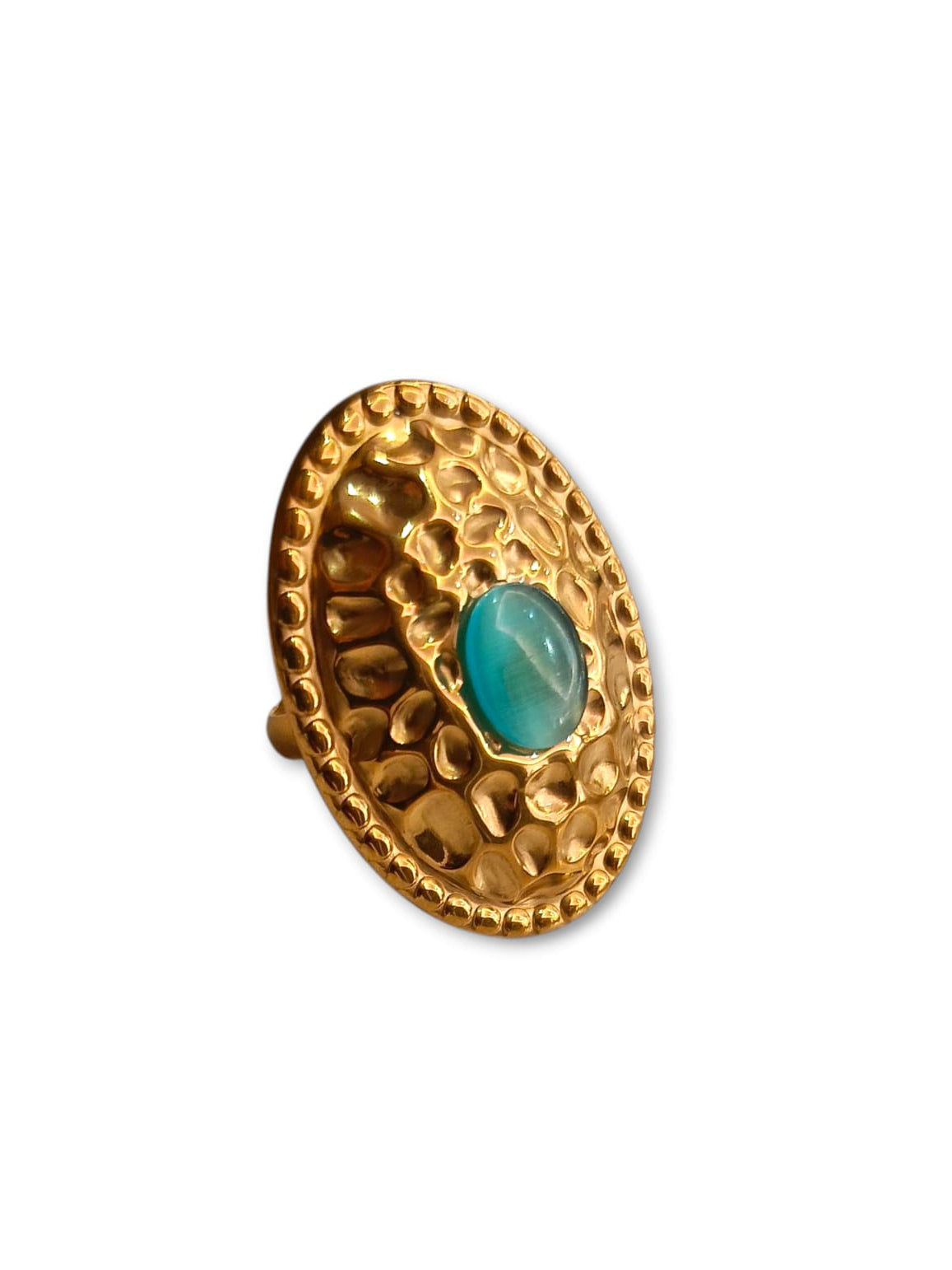 Anello ovale pietra azzurra