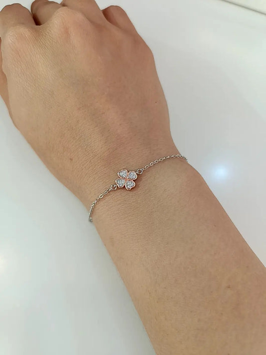 BRACCIALE QUADRIFOGLIO BICOLORE