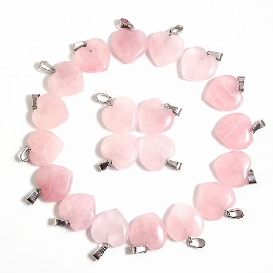 Ciondolo Cuore Quarzo Rosa