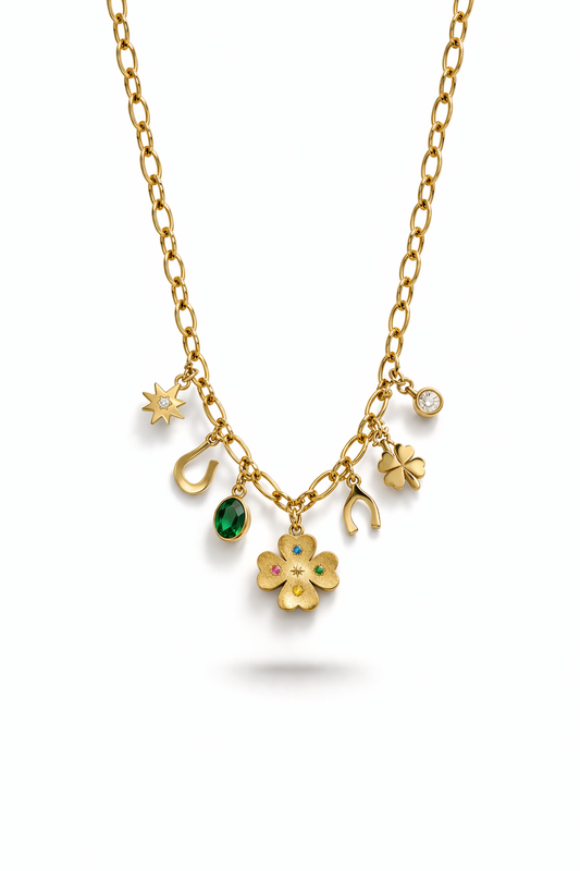 Collana quadrifoglio multicolor