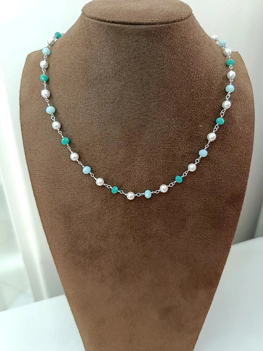 COLLANA RIFLESSI DI MARE ARGENTO