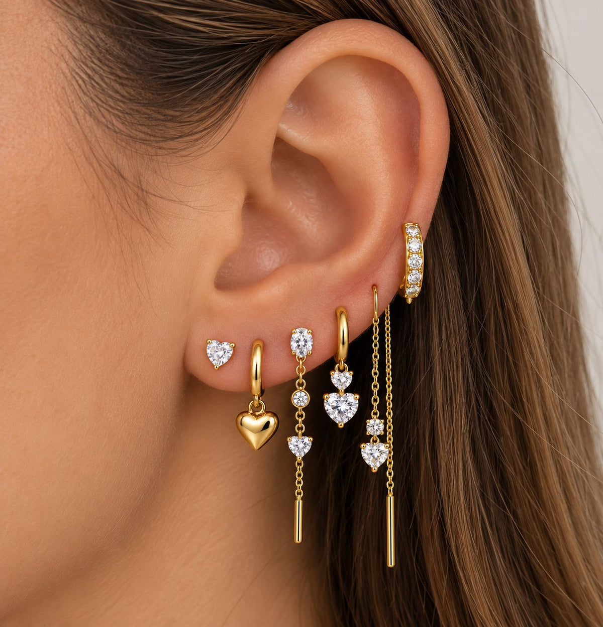 Set di 6 orecchini lovely