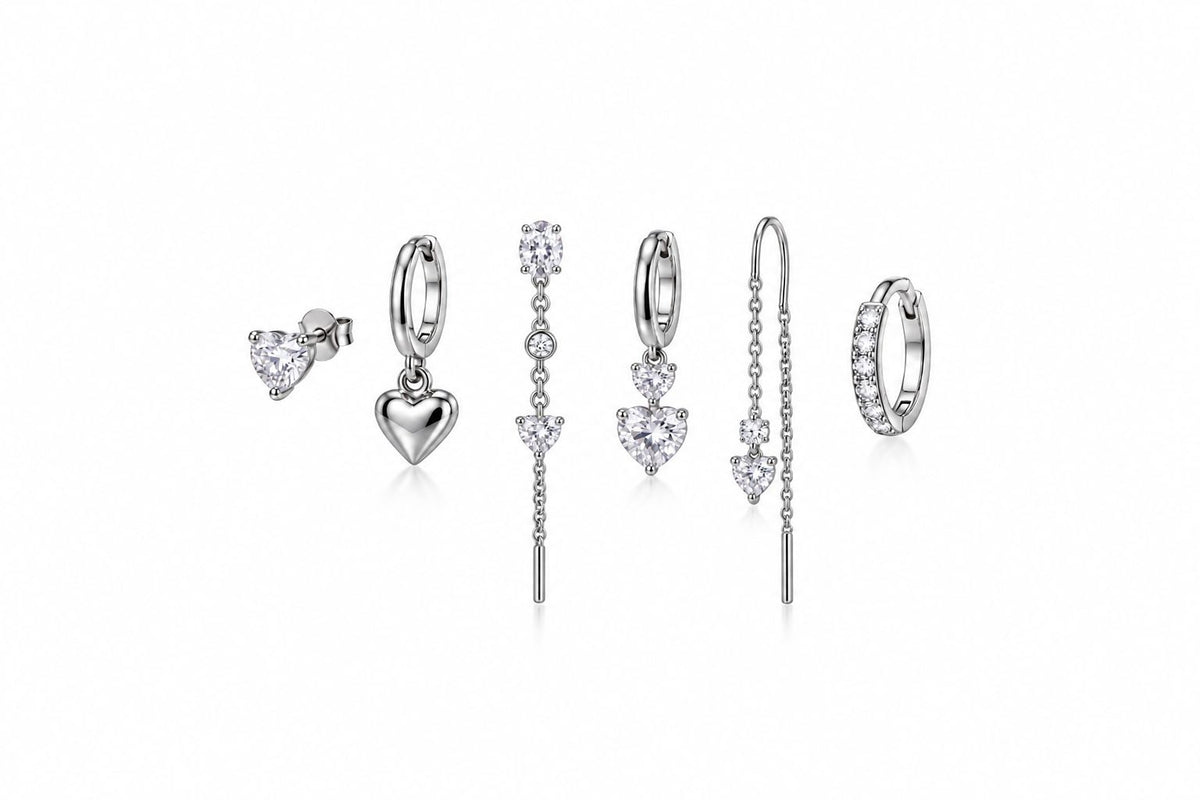 Set di 6 orecchini lovely