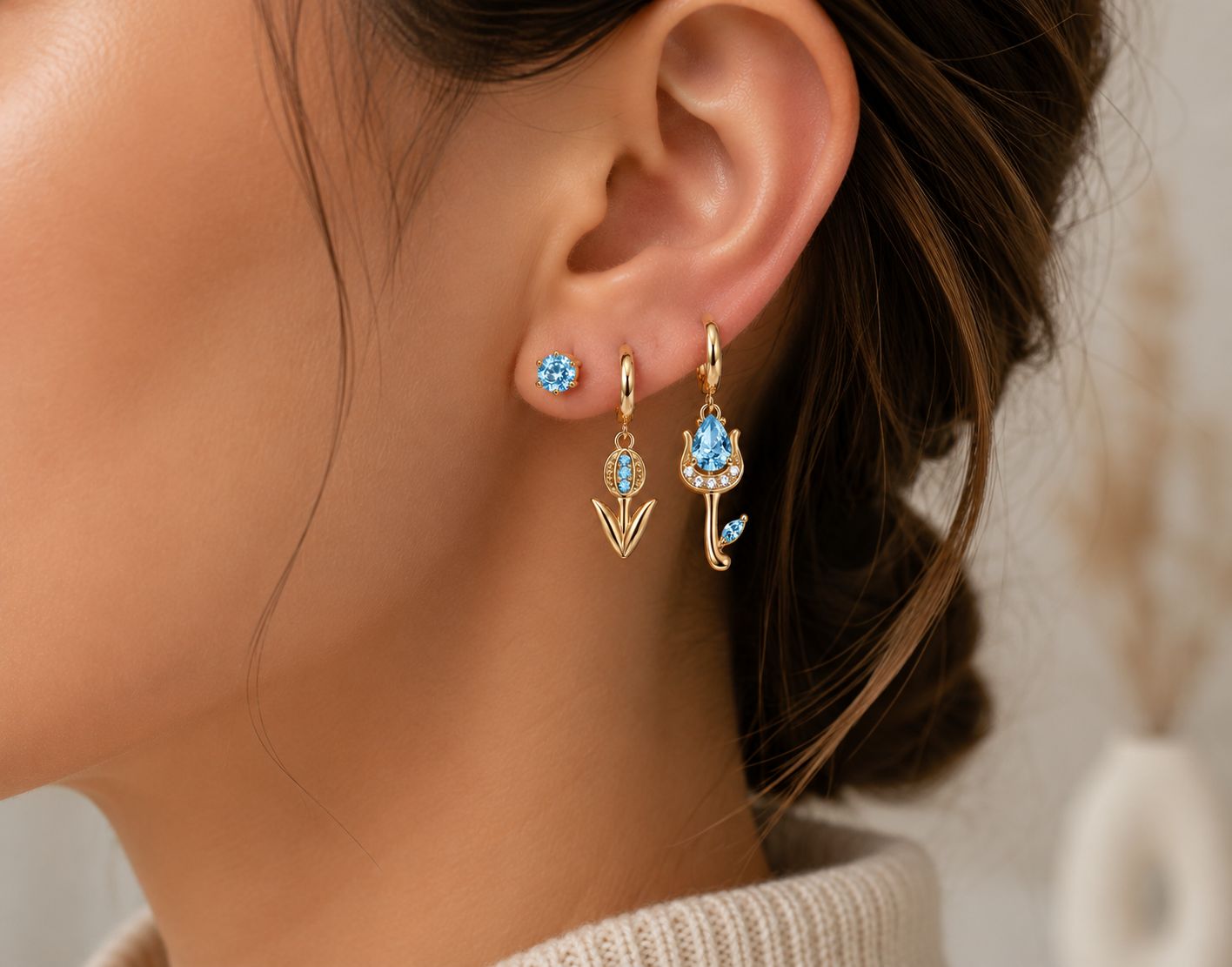 Set di 6 orecchini tully