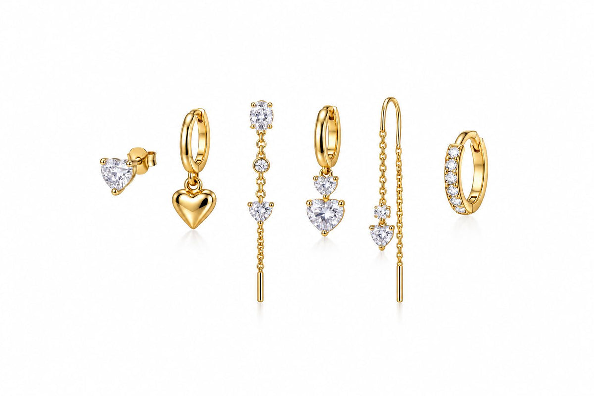 Set di 6 orecchini lovely