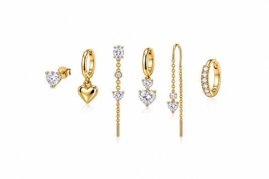 Set di 6 orecchini lovely