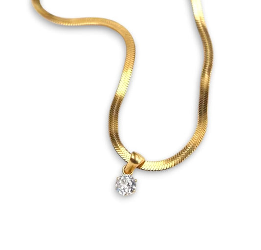 Collana snake con punto luce