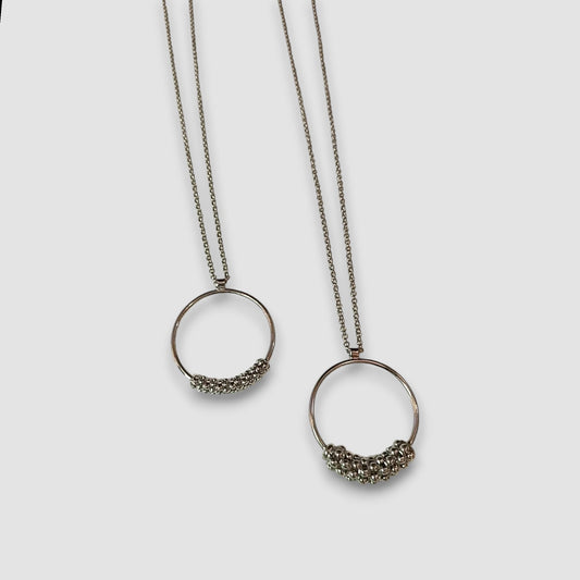 COLLANA CERCHIO DI PERLINE ARGENTO