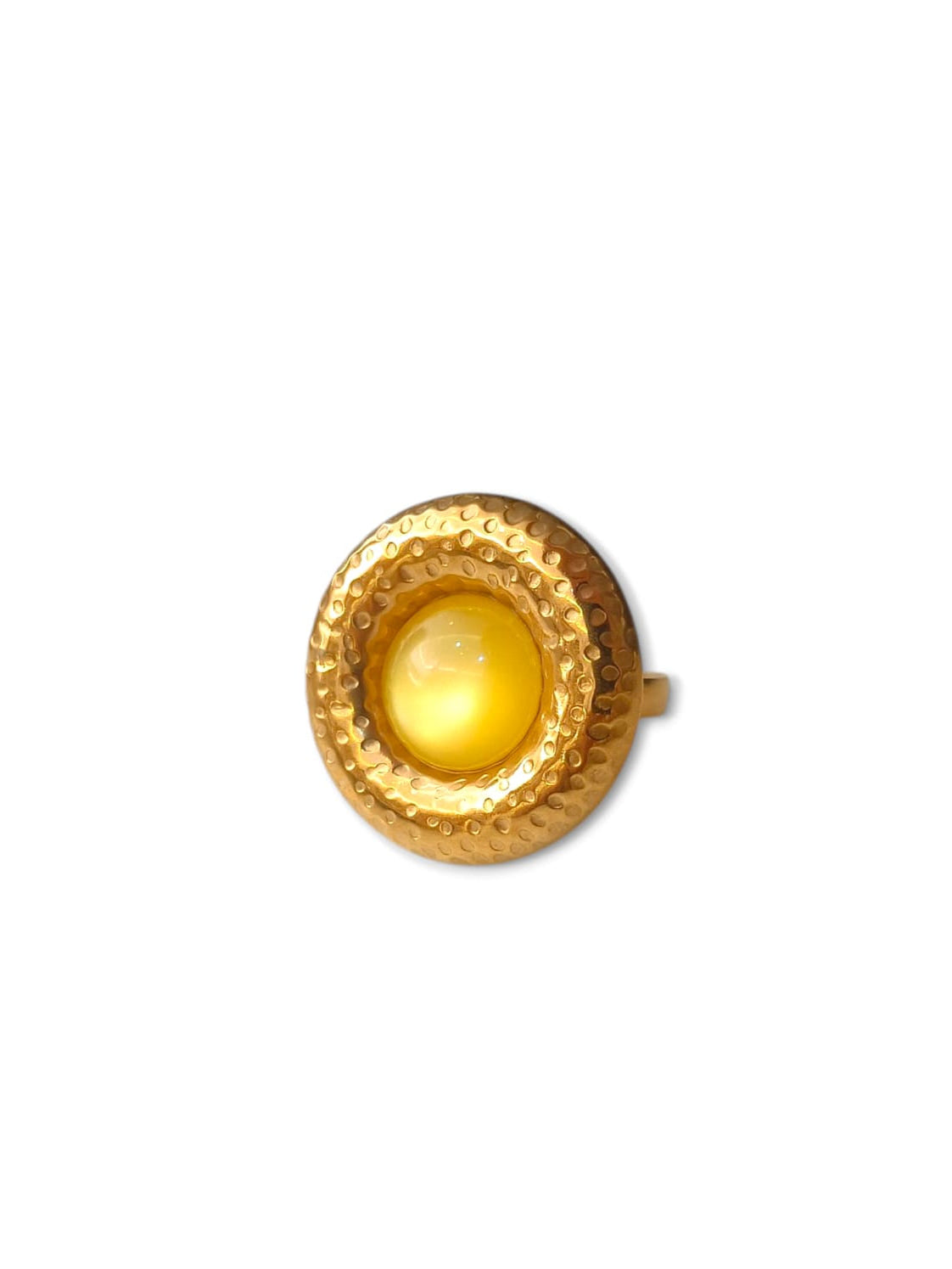 Anello tondo pietra gialla