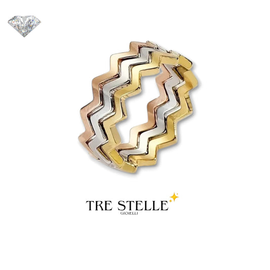 Tris di anelli zig zag